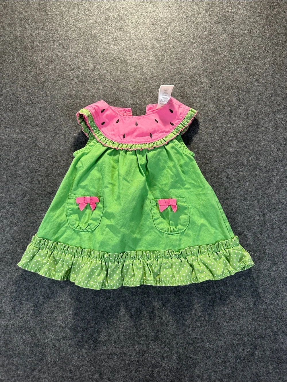 Gymboree Green and Pink Ruffle Baby Dress
